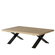 Table Basse Chêne Massif Design Piètement Métal X | Chêne LIGNART