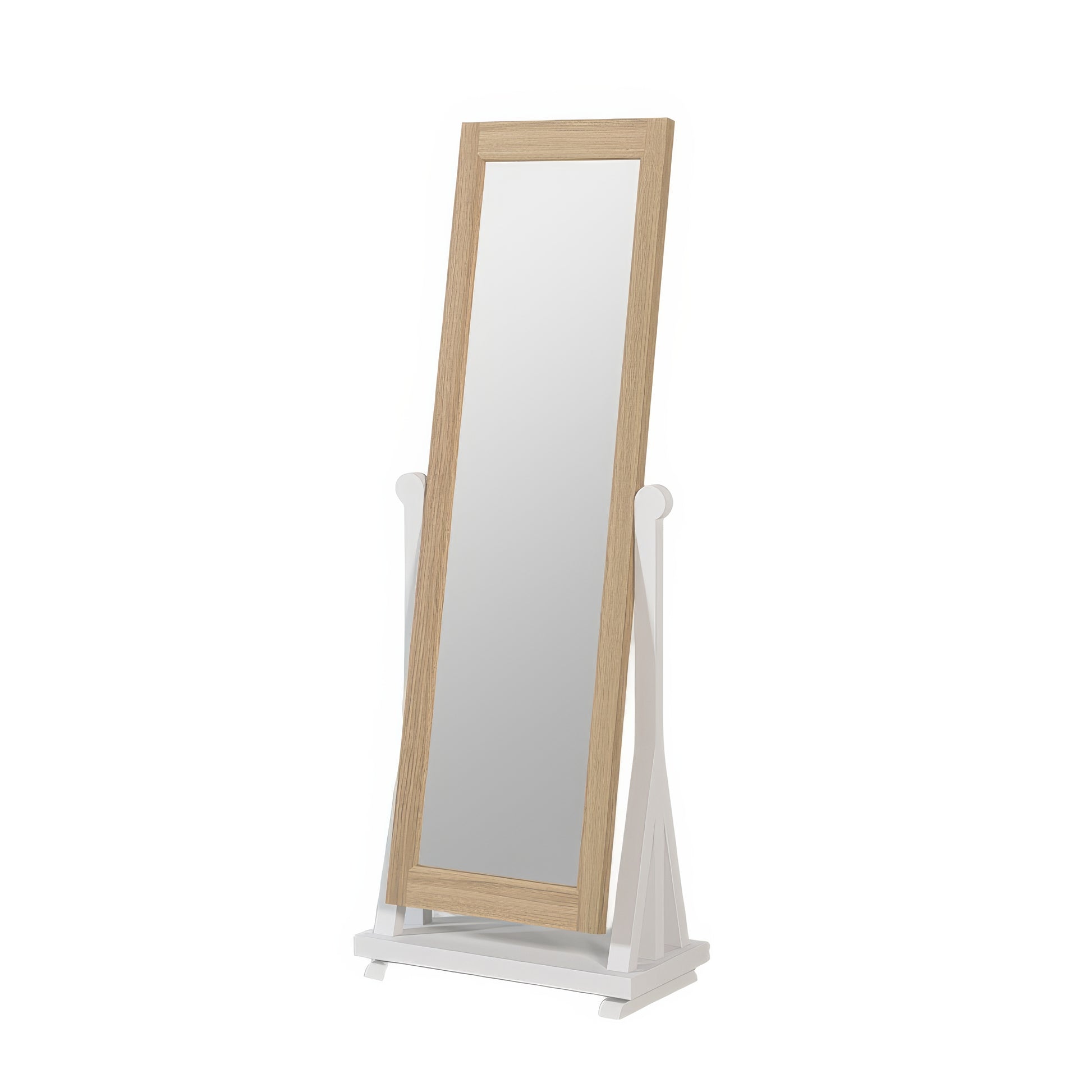 Grand Miroir sur Pied Bois Clair et Blanc | Chêne LIGNART