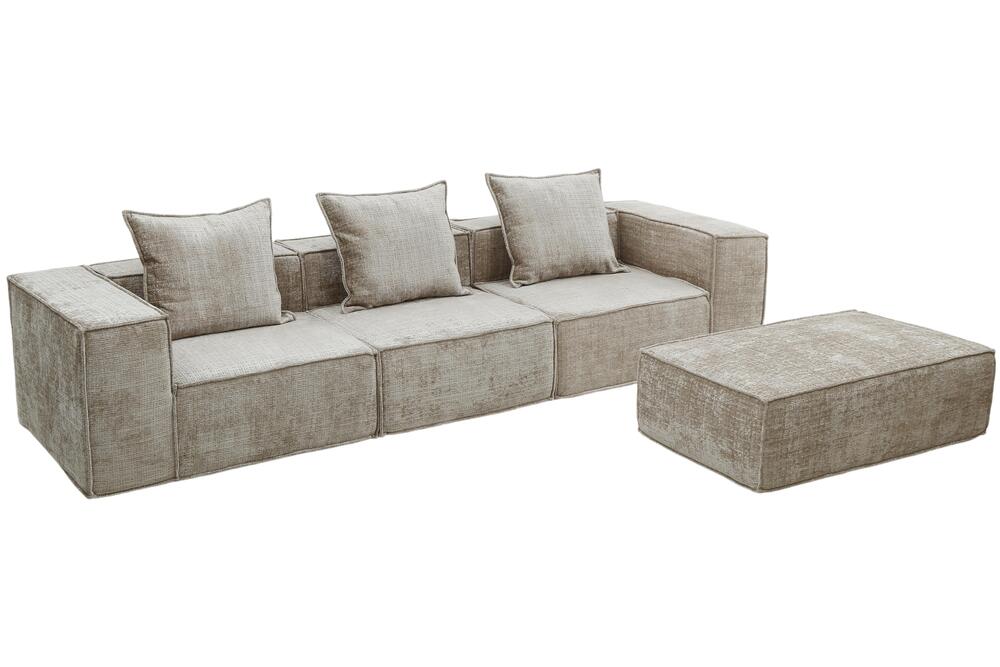Boneless Sofa Nomad Three Seater + Ottoman Cream  | Pole to Pole – Crème