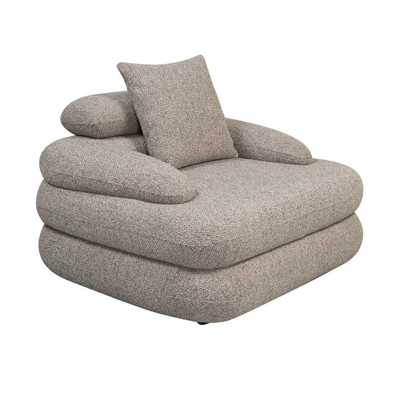 Fauteuil Lounge Cairo Beige  | Pole to Pole – Bouclé Sable