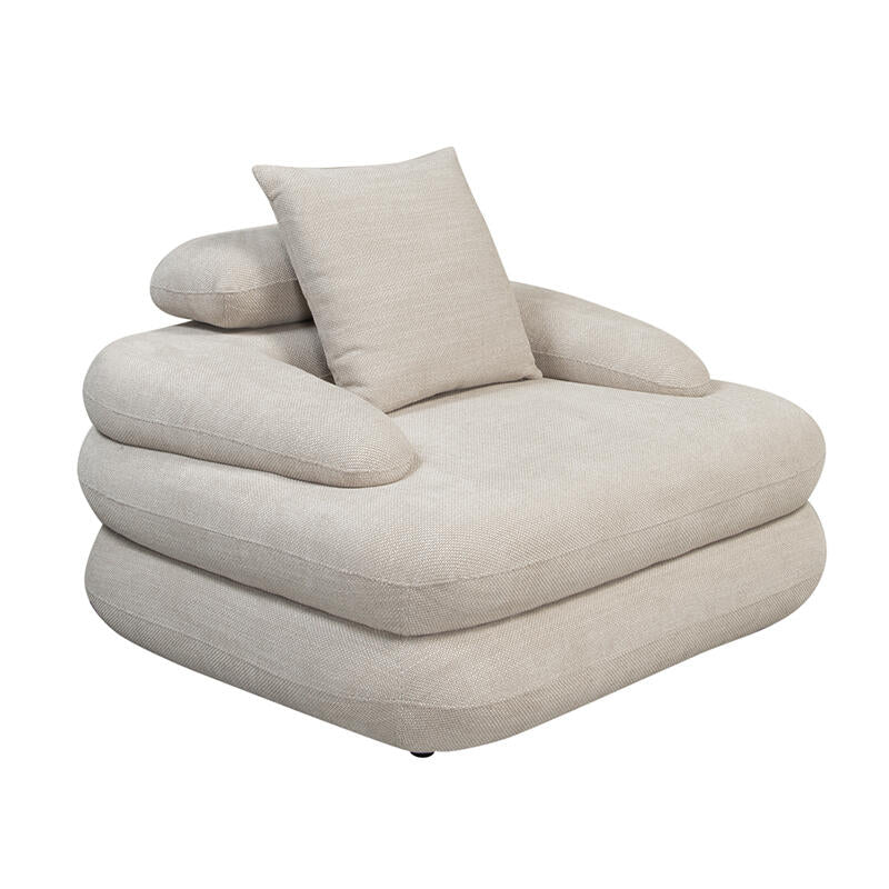 Fauteuil Lounge Cairo Bouclé Sable  | Pole to Pole – Beige