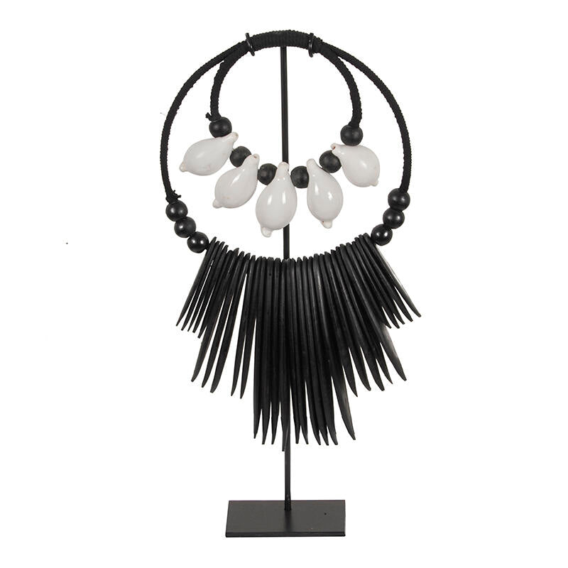 K35 Black and White Octo Necklace S On Stand  | Pole to Pole – Black-White
