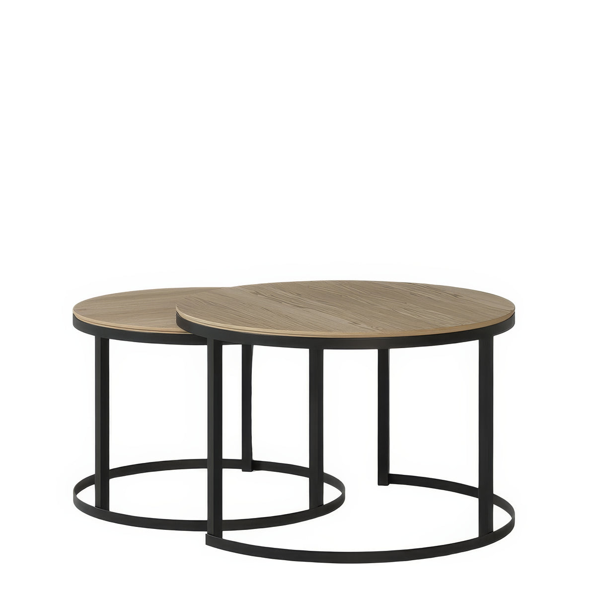 Set de 2 Tables Basses Rondes Chêne Massif | Chêne LIGNART