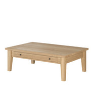 Table Basse Chêne Massif Clair avec Tiroirs | Chêne LIGNART