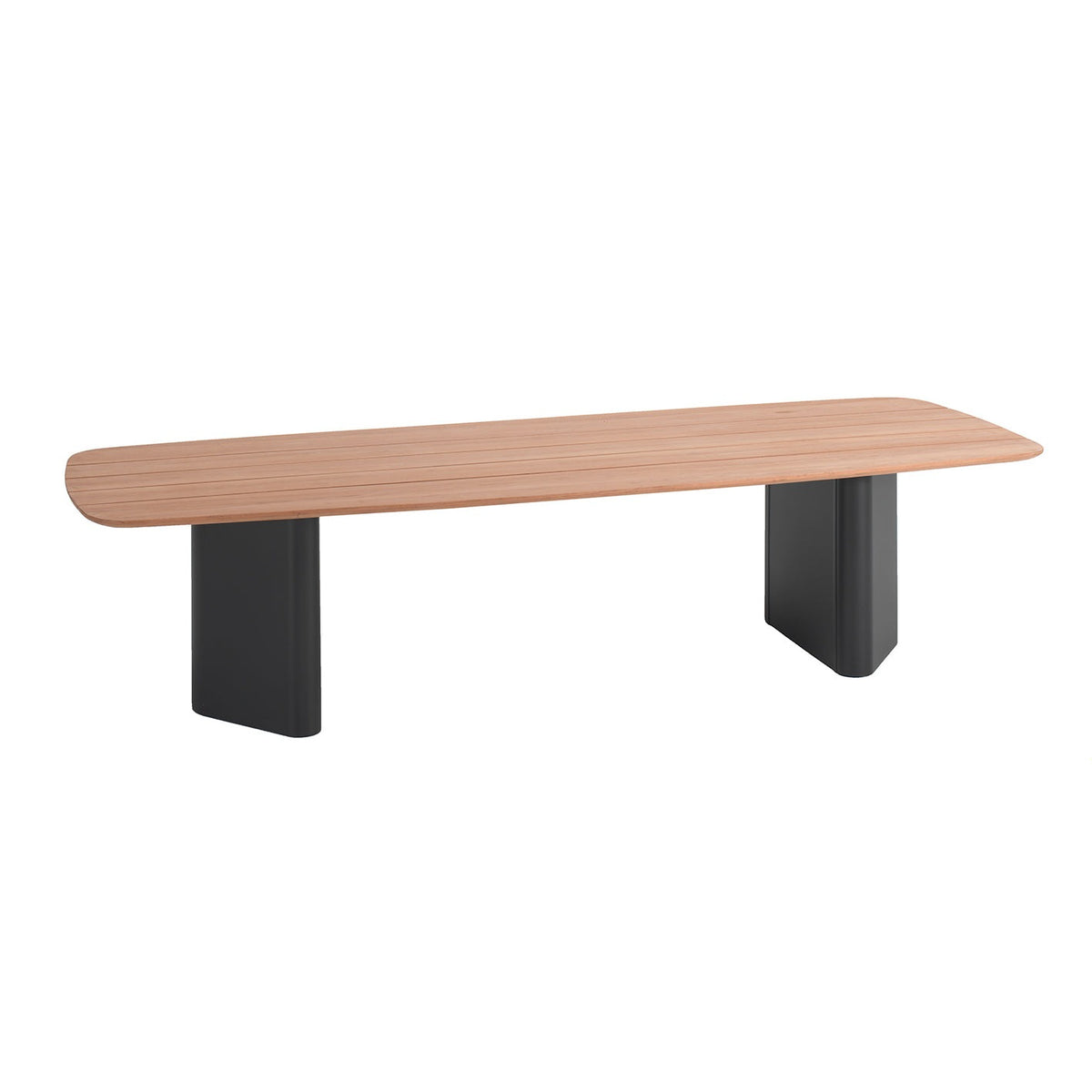 Table de jardin en aluminium et teck - Style contemporain