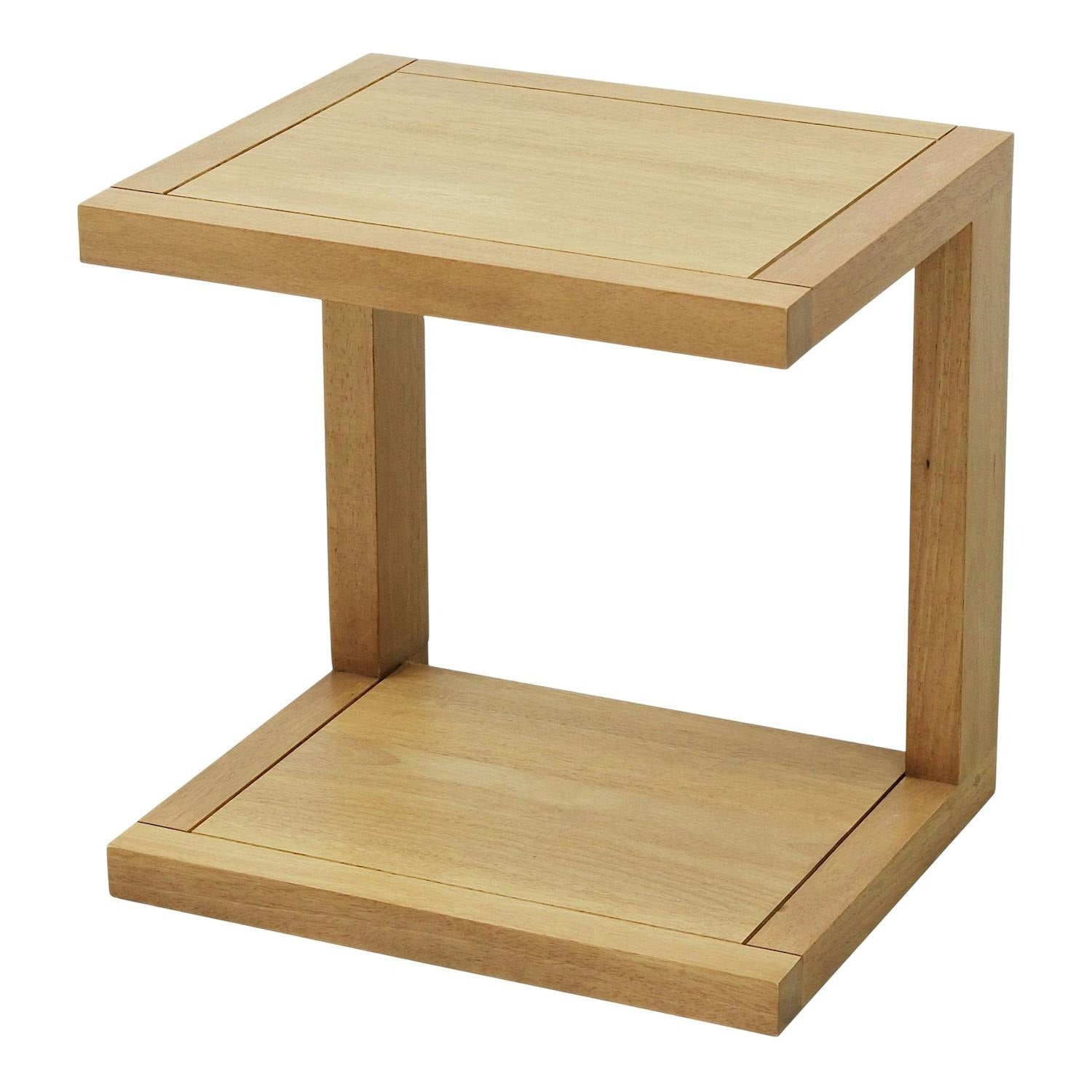 Bouts de canapé Double Plateaux Élégant en Bois Massif 48x40x48cm | LIGNART