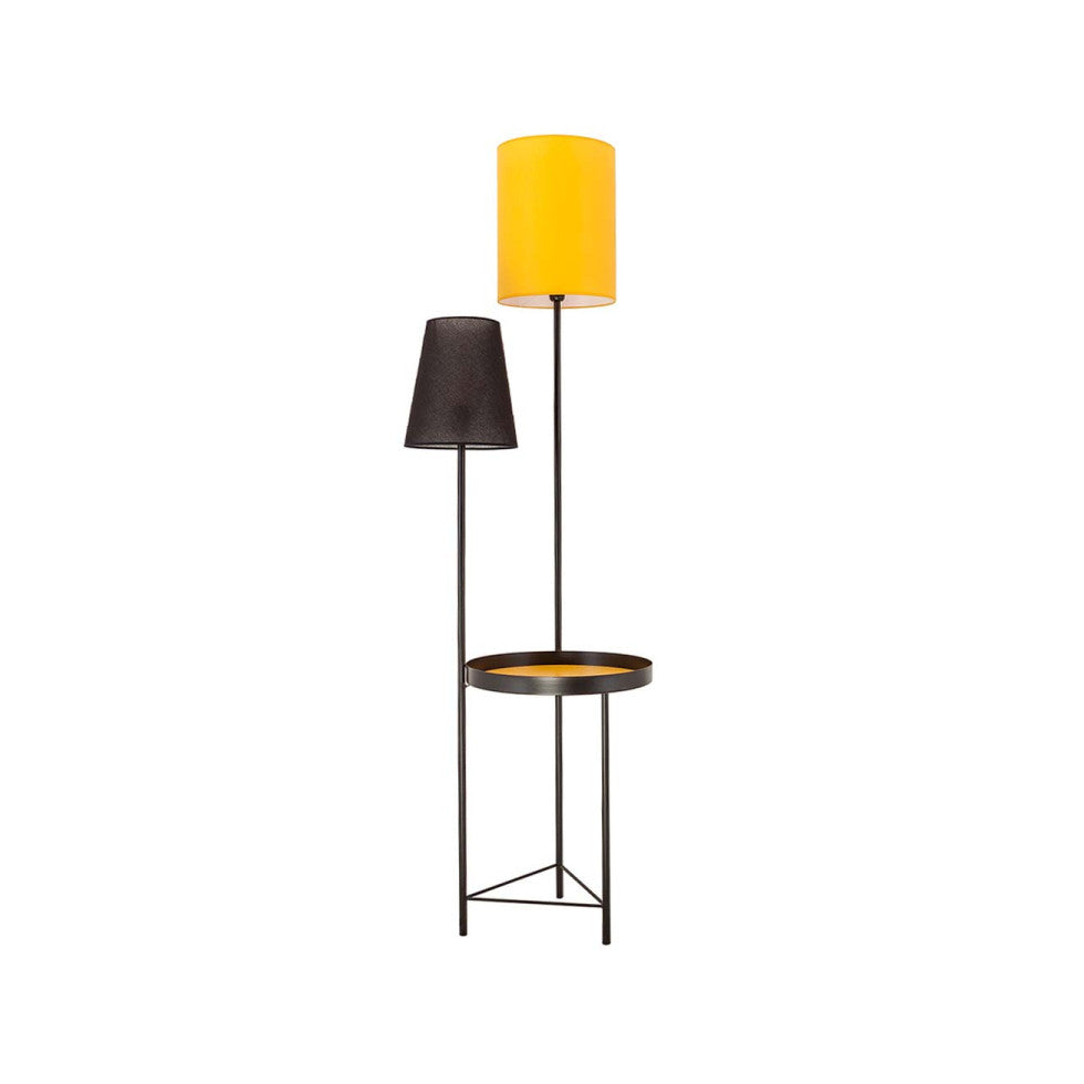 Lampadaire Design Bicolore, Table Intégrée | LIGNART - Style contemporain