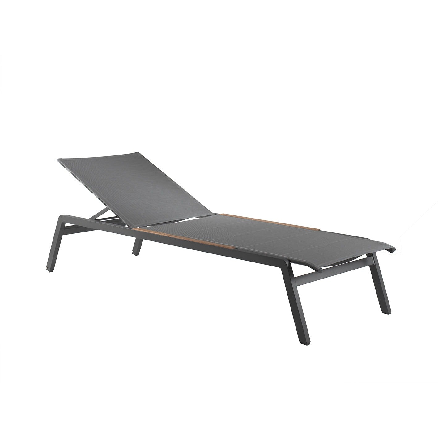 Chaise longue en aluminium charbon | LIGNART