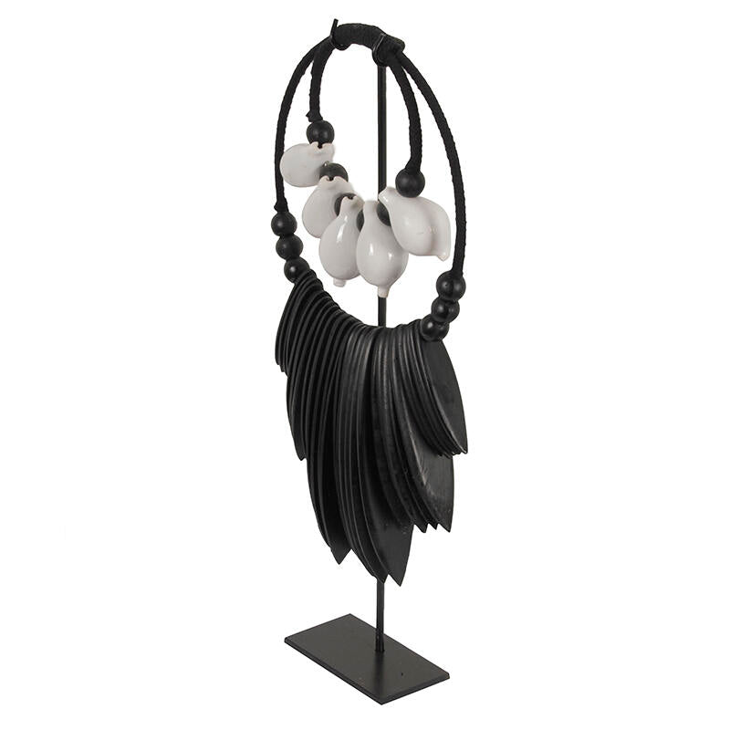 K35 Black and White Octo Necklace S On Stand  | Pole to Pole – Black-White