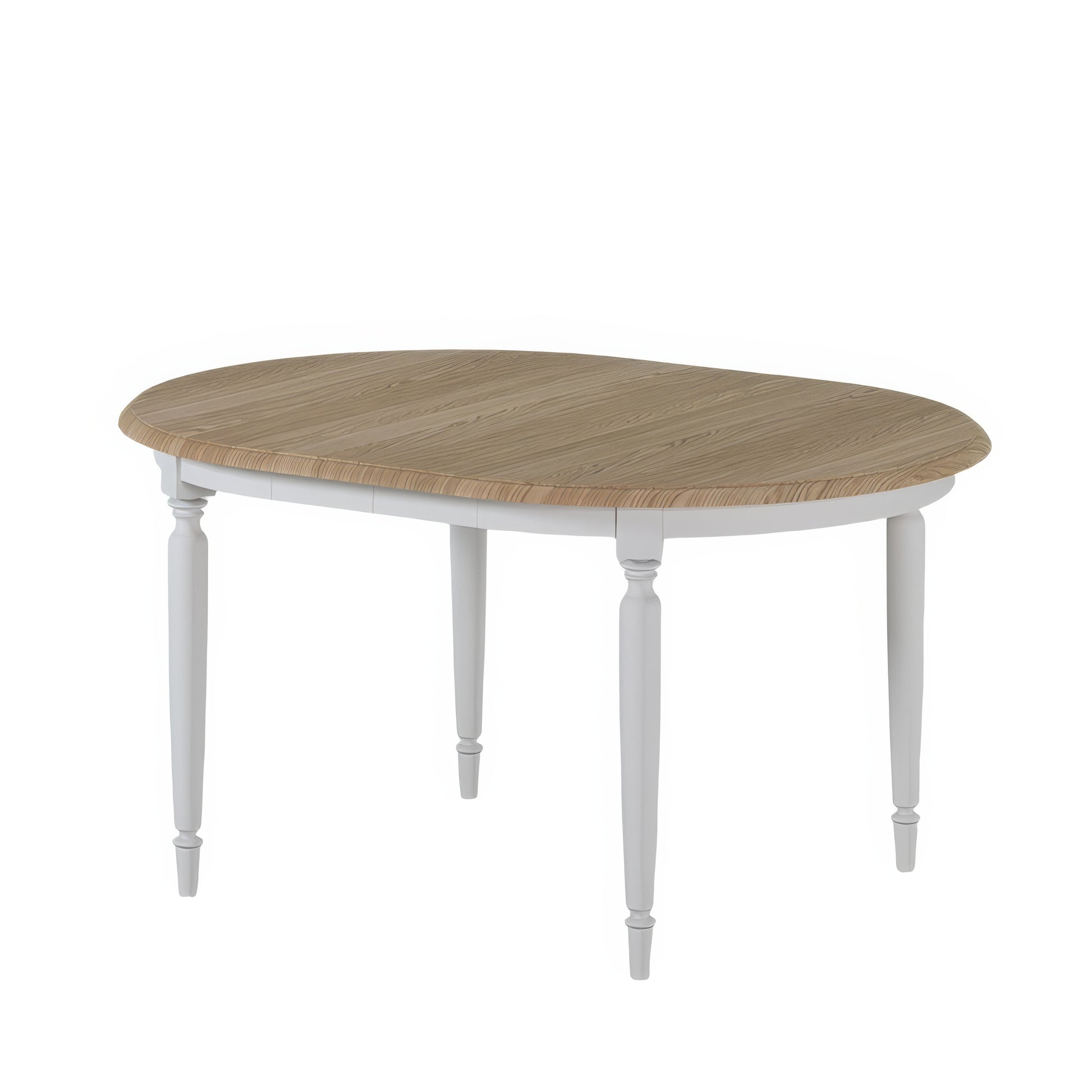 Table à Manger Ovale Chêne Clair Pieds Blancs | Chêne LIGNART