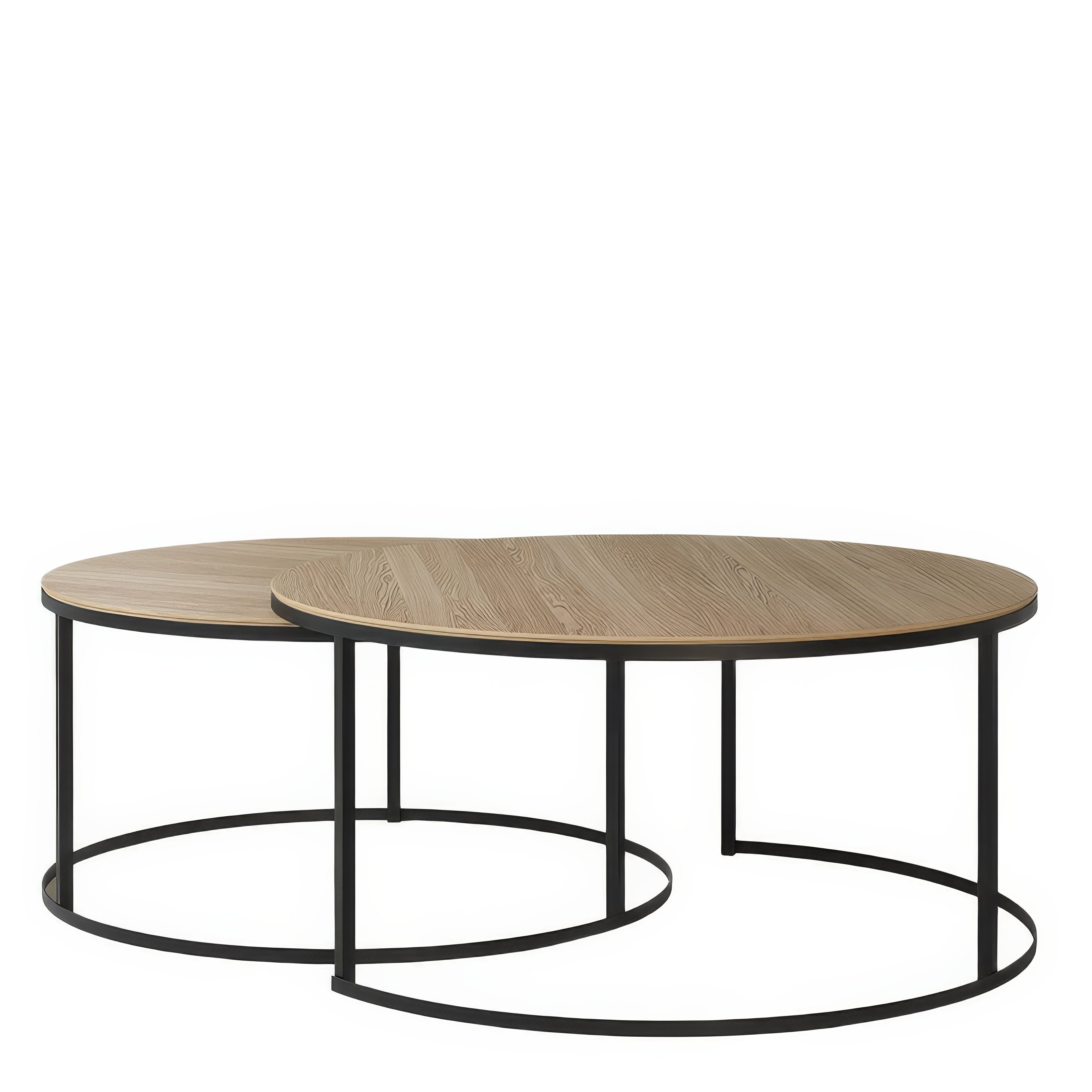 Set 2 Tables Basses Rondes Chêne | Chêne LIGNART