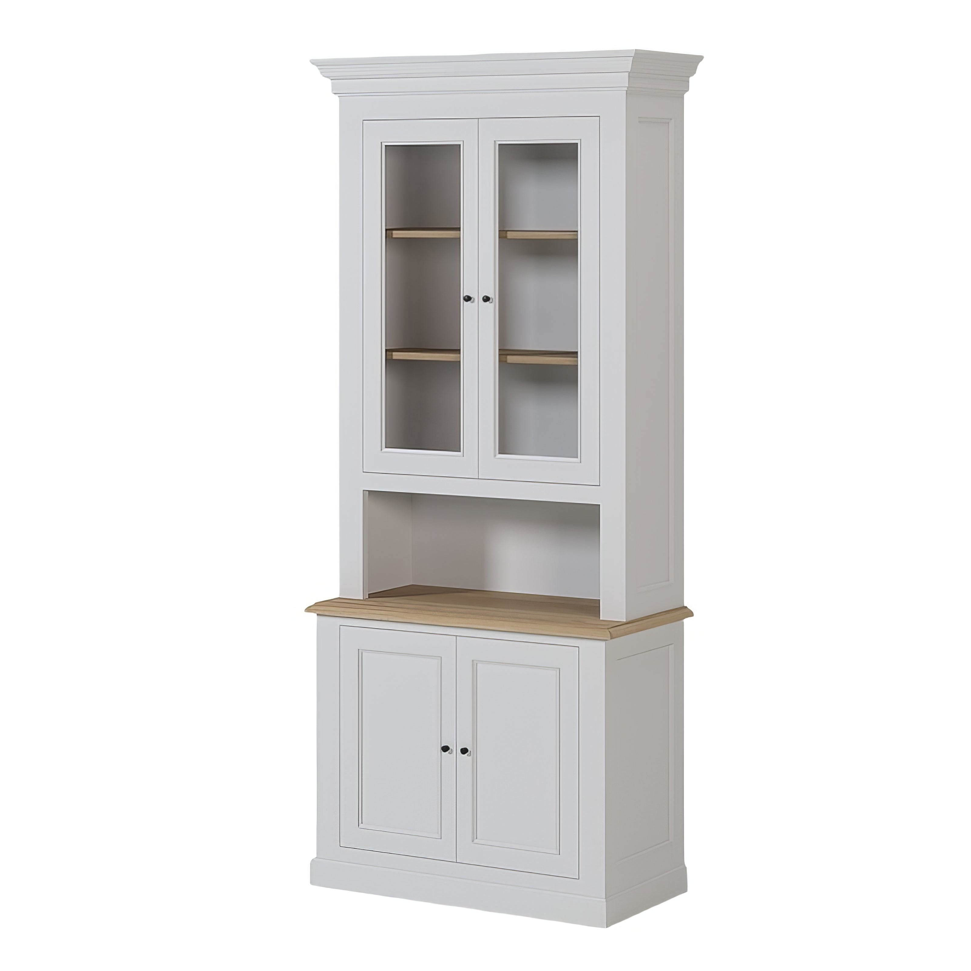 Vitrine Blanche et Chêne Clair Haute | Chêne LIGNART