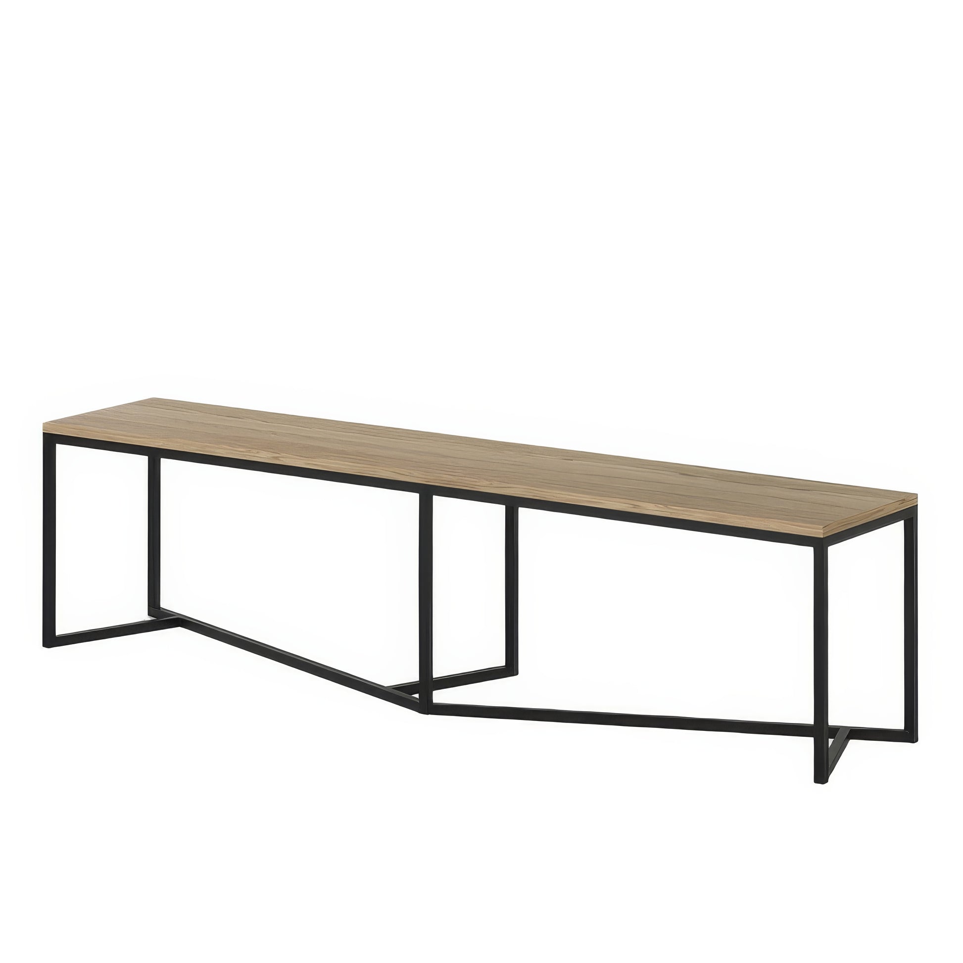 Banc design bois et métal pour entrée | Chêne LIGNART
