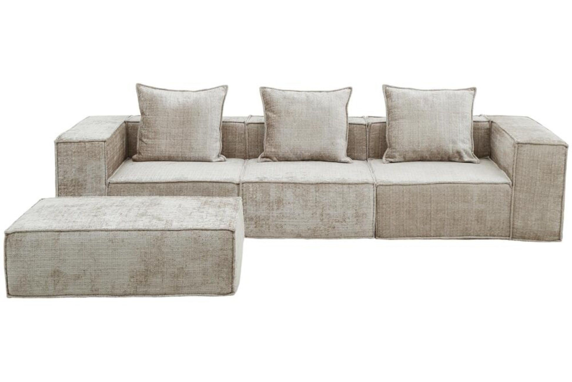 Boneless Sofa Nomad Three Seater + Ottoman Cream  | Pole to Pole – Crème
