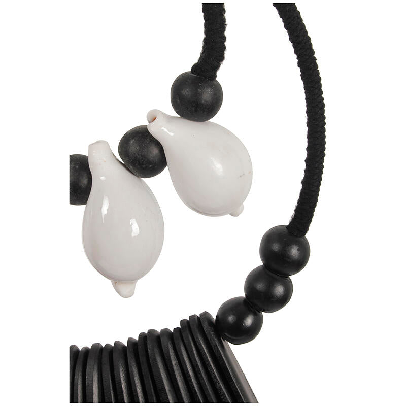 K35 Black and White Octo Necklace S On Stand  | Pole to Pole – Black-White