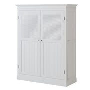 Armoire Blanche Design Portes Persiennes | Chêne LIGNART
