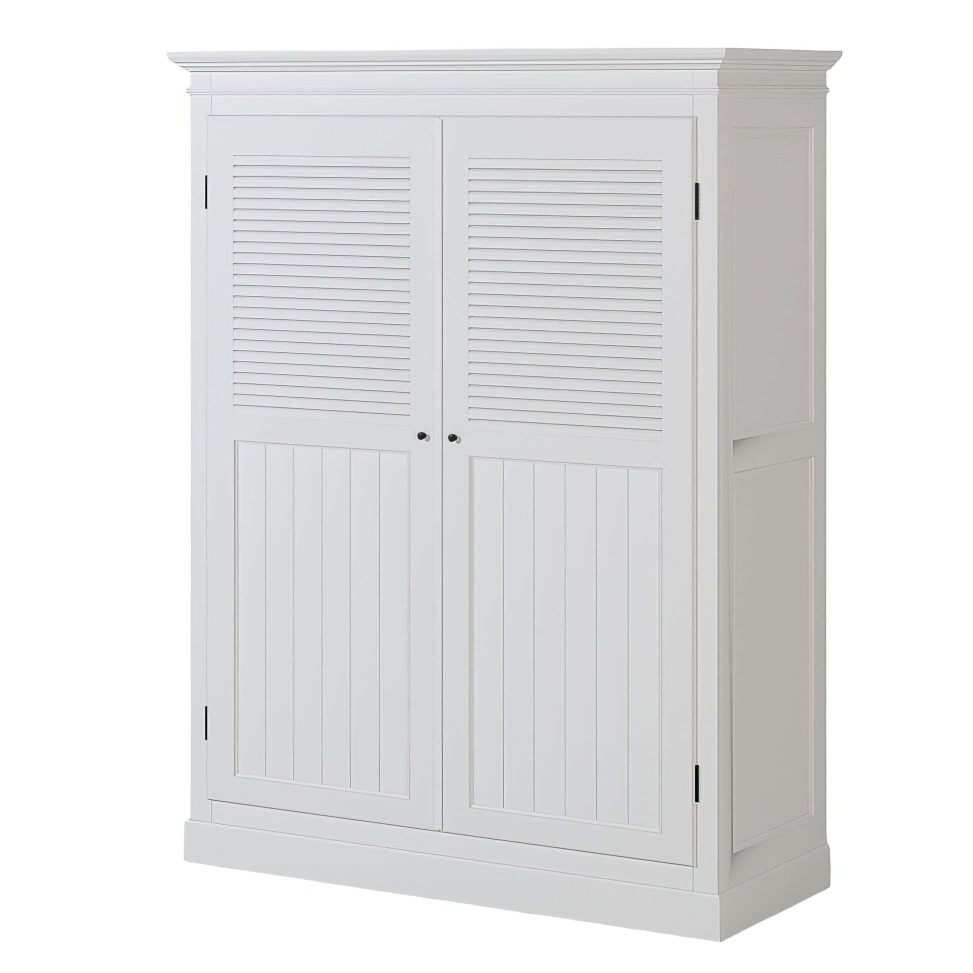 Armoire Blanche Design Portes Persiennes | Chêne LIGNART