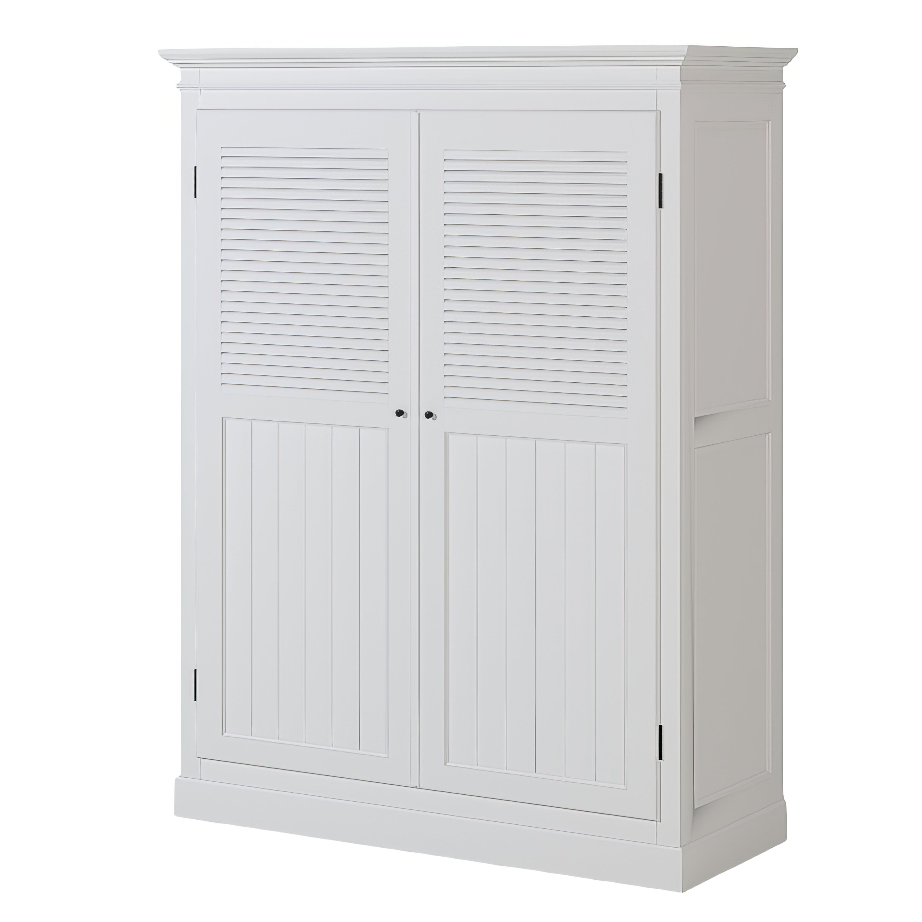 Armoire Blanche Design Portes Persiennes | Chêne LIGNART