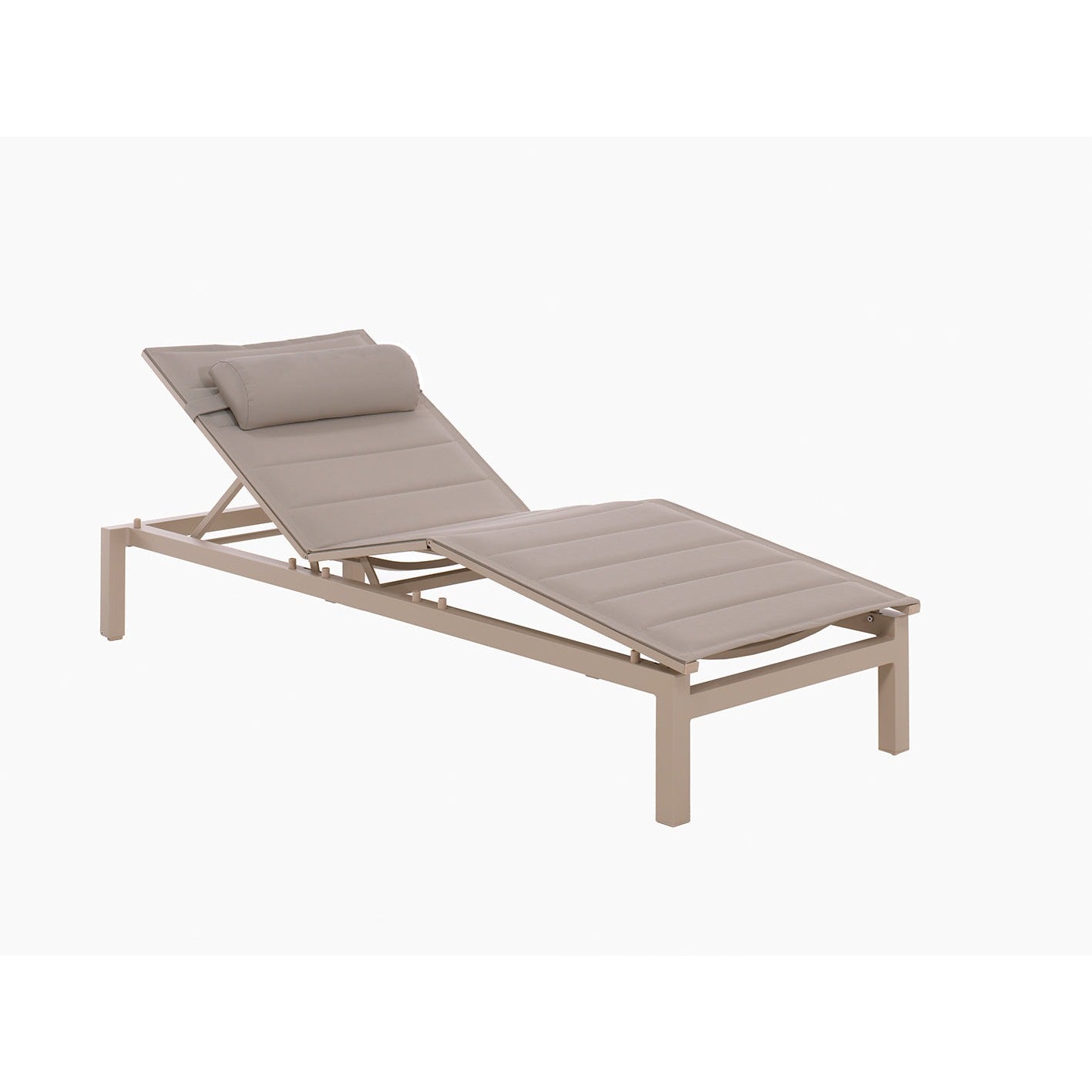 Chaise longue élégante en lin beige | LIGNART