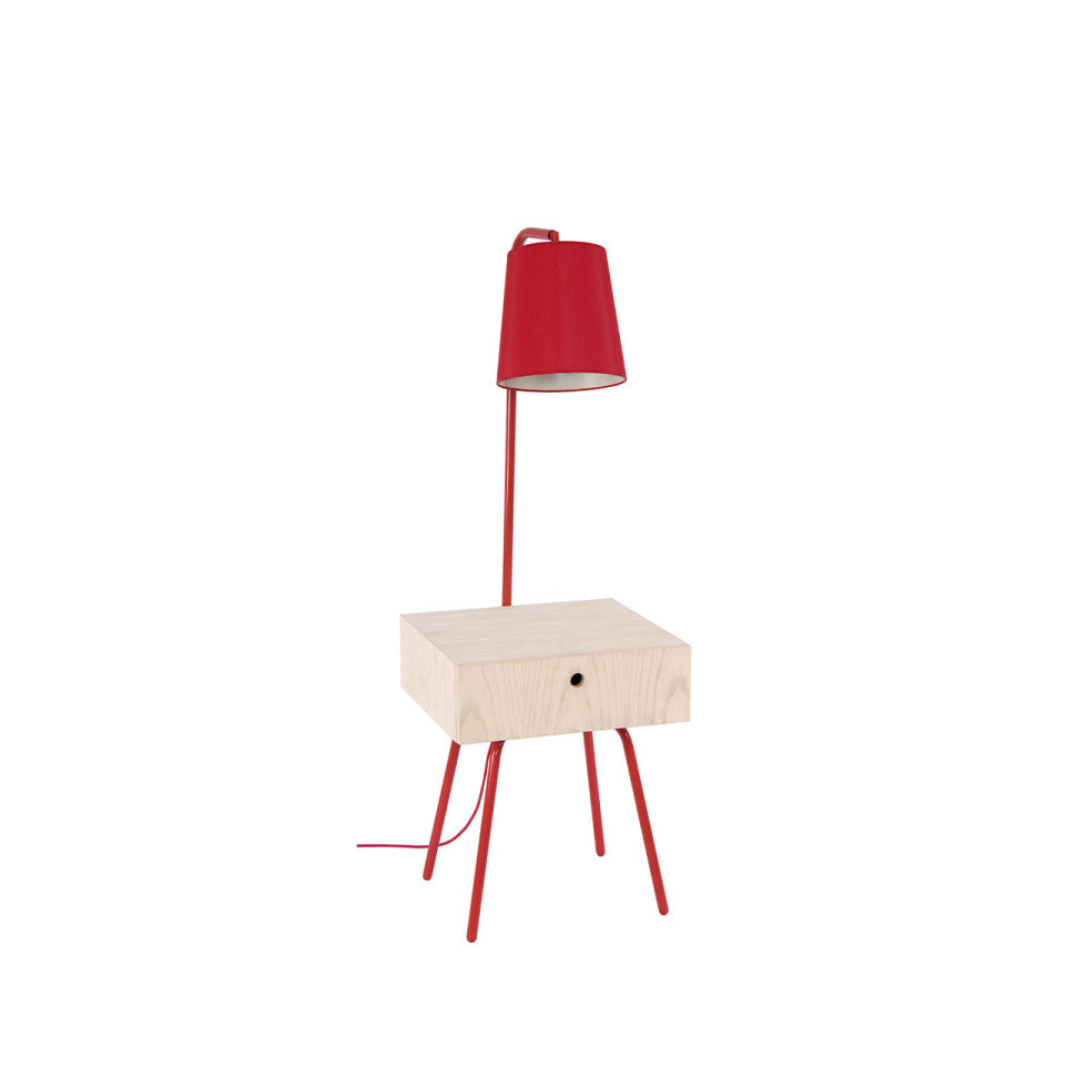 Élégance Rouge, Veilleuse et Rangement | LIGNART - Style contemporain