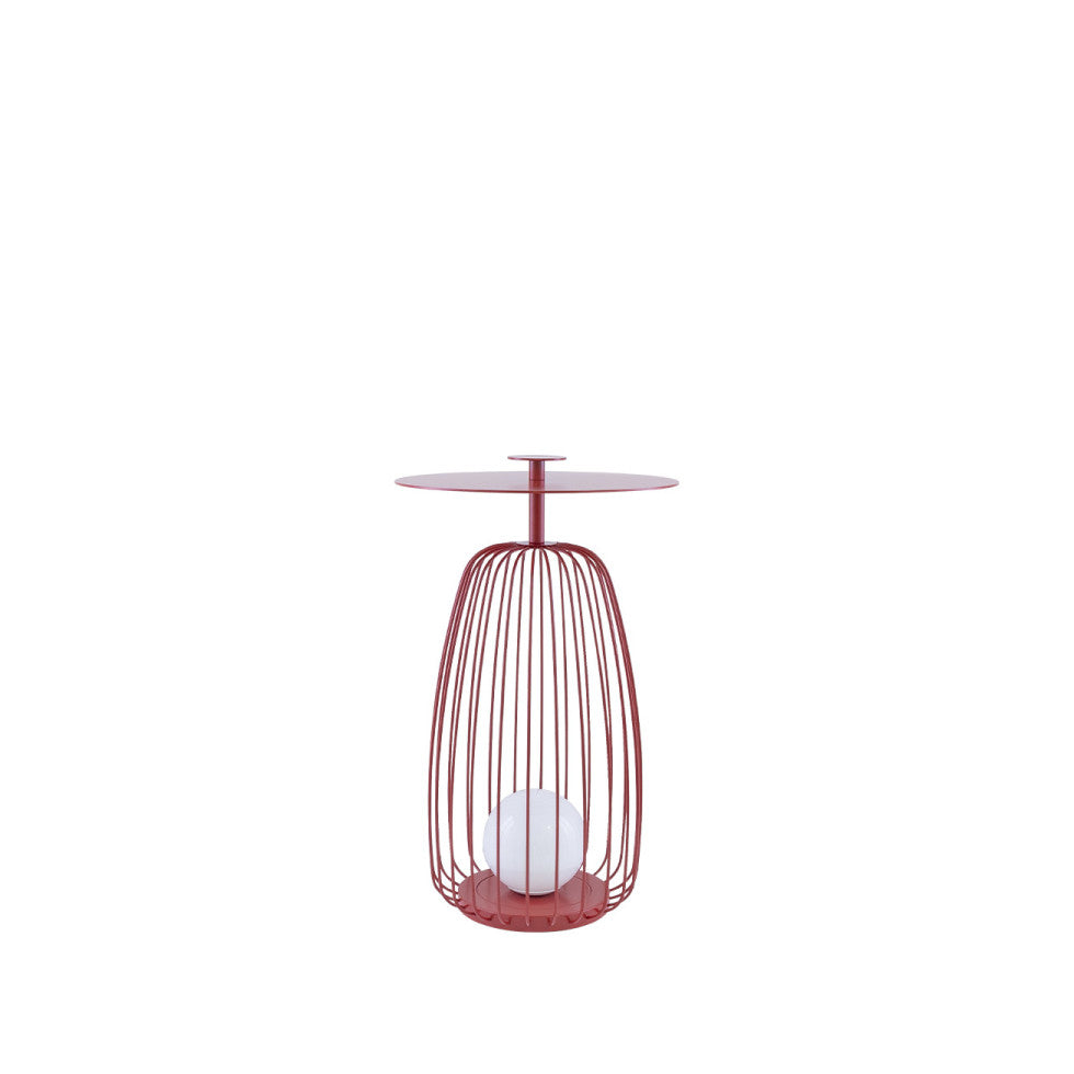 Table d'Appoint Lumineuse | Éclat Carmin LIGNART - Style contemporain