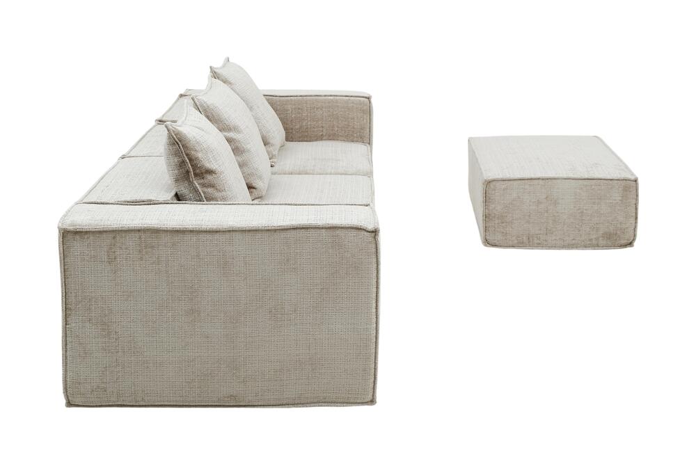 Boneless Sofa Nomad Three Seater + Ottoman Cream  | Pole to Pole – Crème