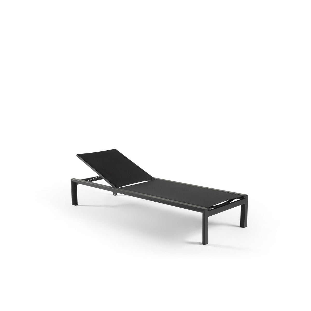 Chaise longue élégante en aluminium noir | LIGNART