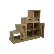 Bibliothèque Escalier Double Face Élégante en Bois Massif | LIGNART