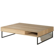 Table Basse Chêne Massif Tiroir et Étagère | Chêne LIGNART