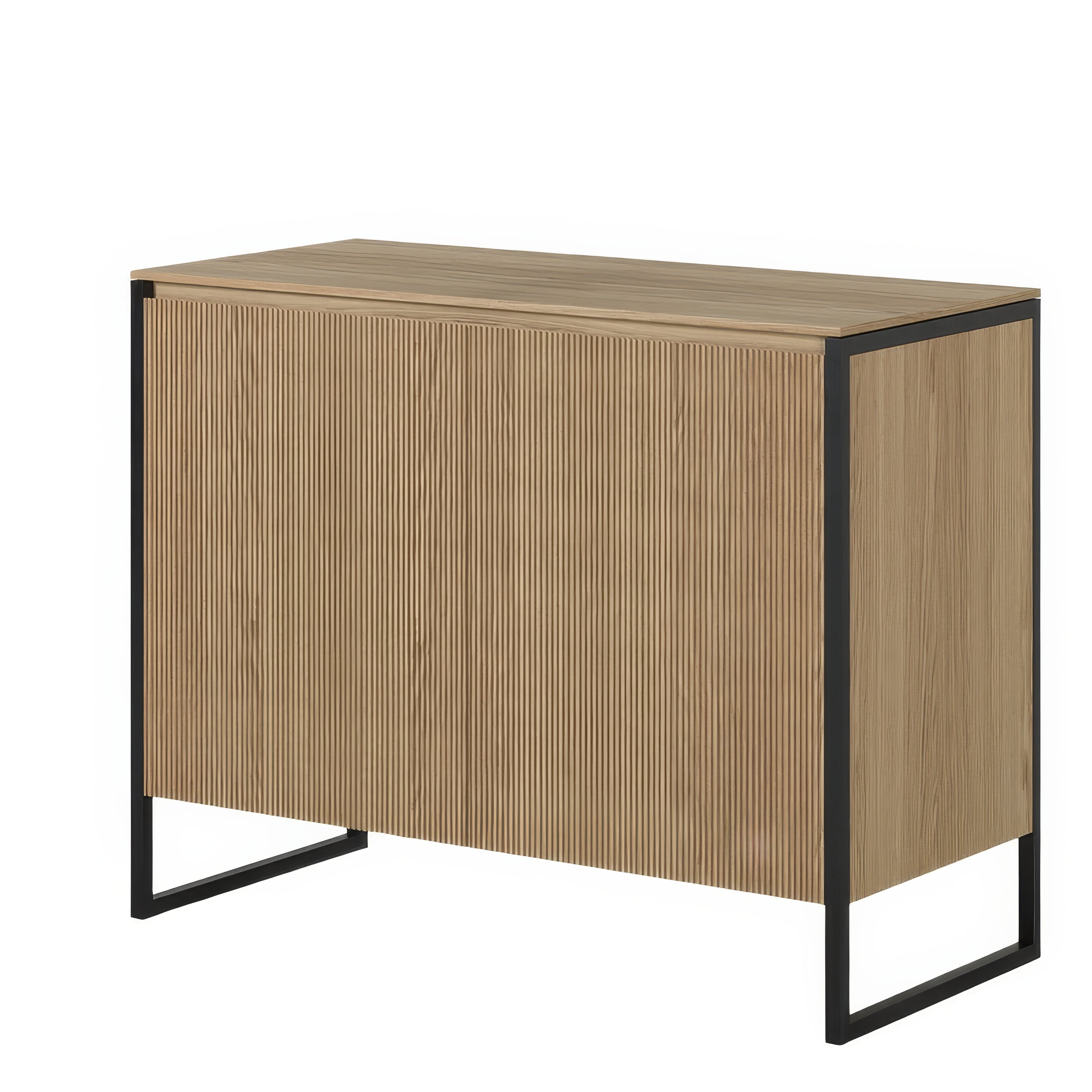 Console Buffet Chêne Portes Cannelées | Chêne LIGNART