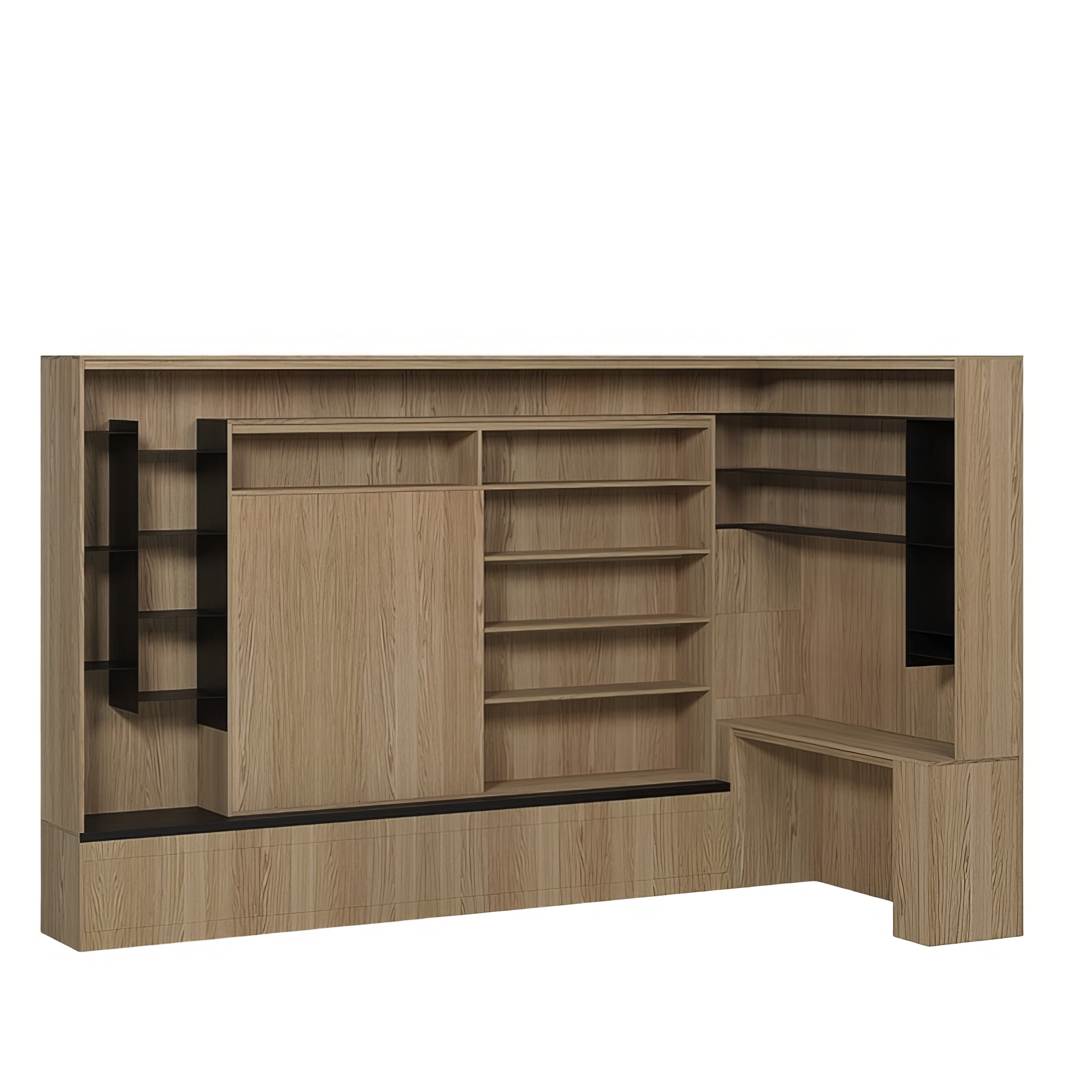 Grande Bibliothèque Murale Bureau Porte Coulissante | Chêne LIGNART