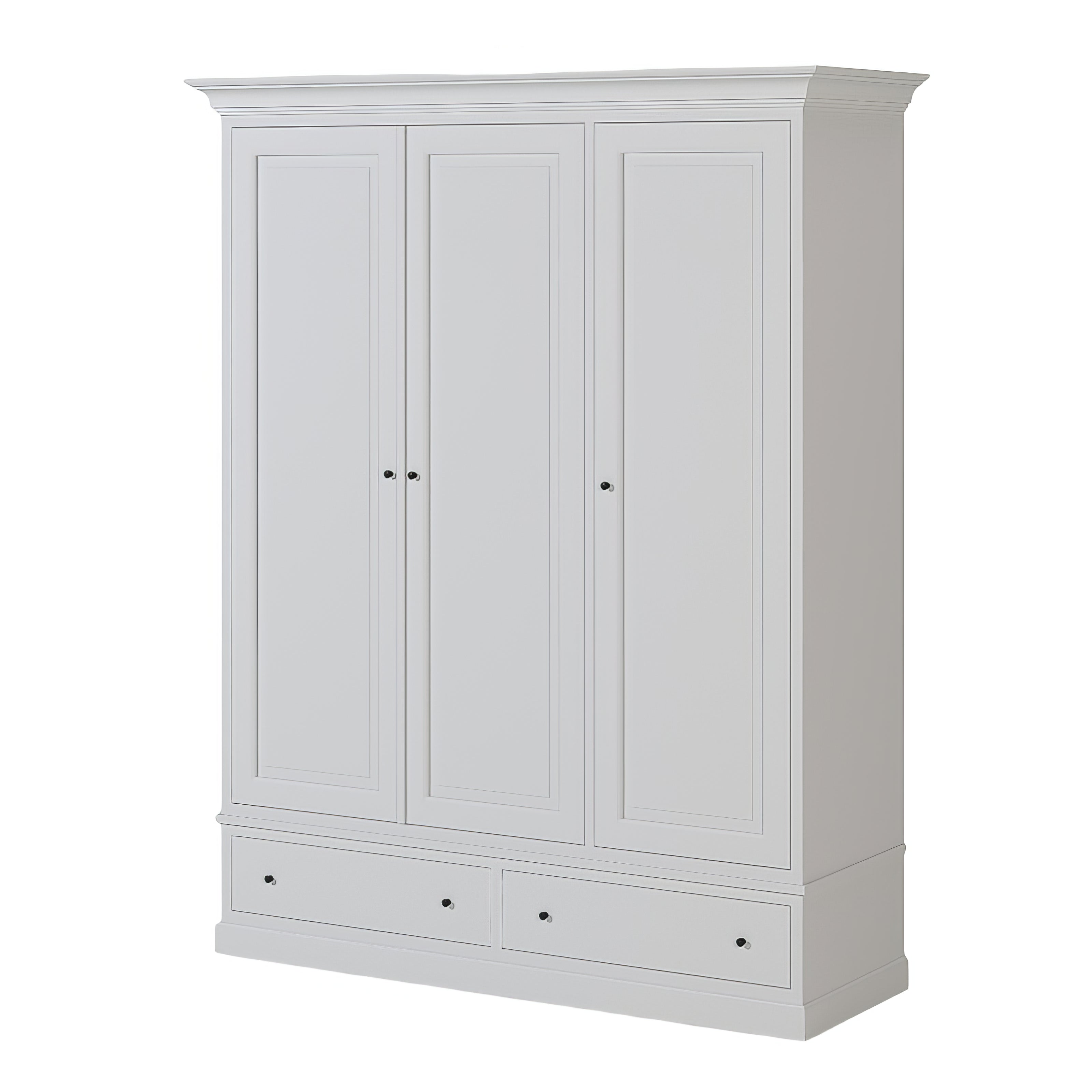 Armoire Blanche Chêne Massif 3 Portes | Chêne LIGNART