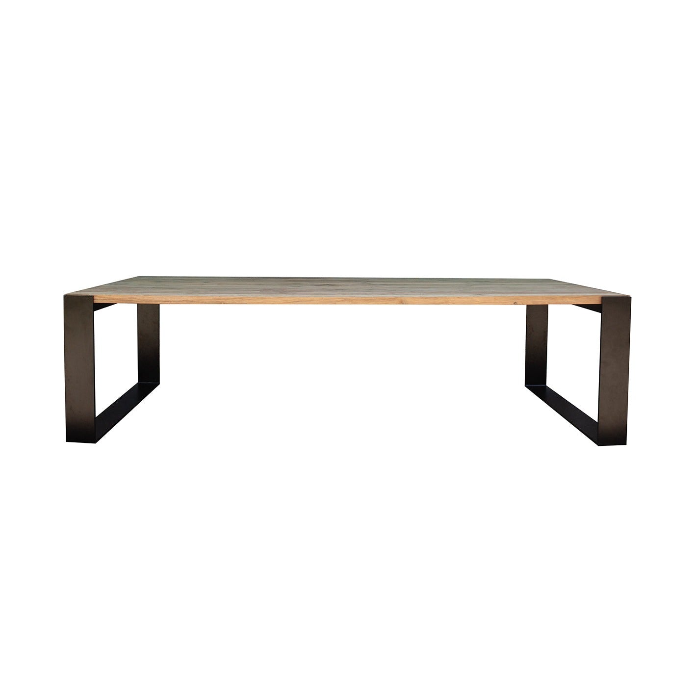 Table de jardin en teck recyclé - Style contemporain