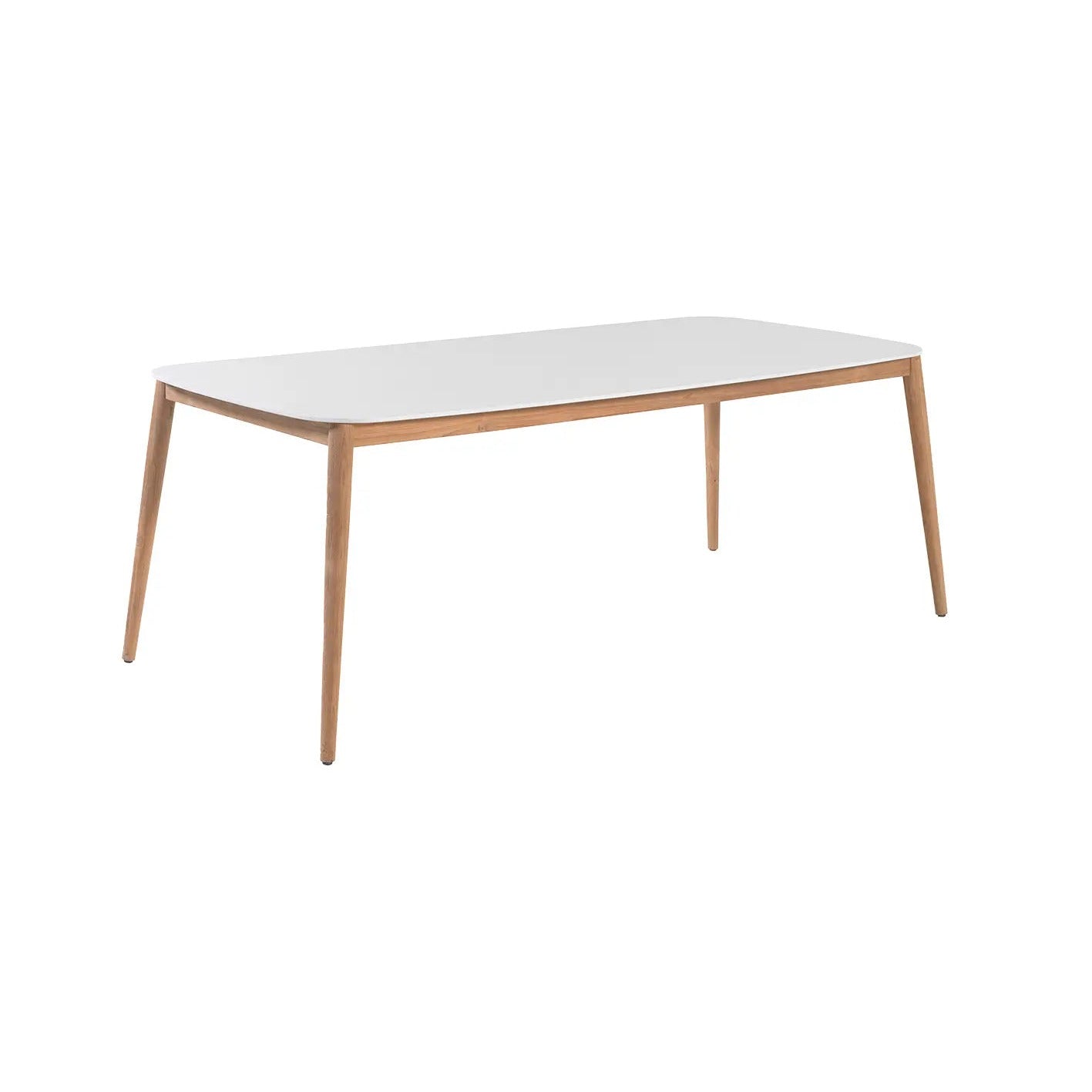 Table de jardin en duranite et teck - Style contemporain