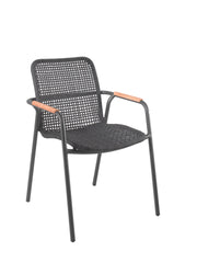 Chaise élégante avec accoudoirs en teck - Style lignart