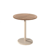 Table de jardin en teck et alu sand - Design rond