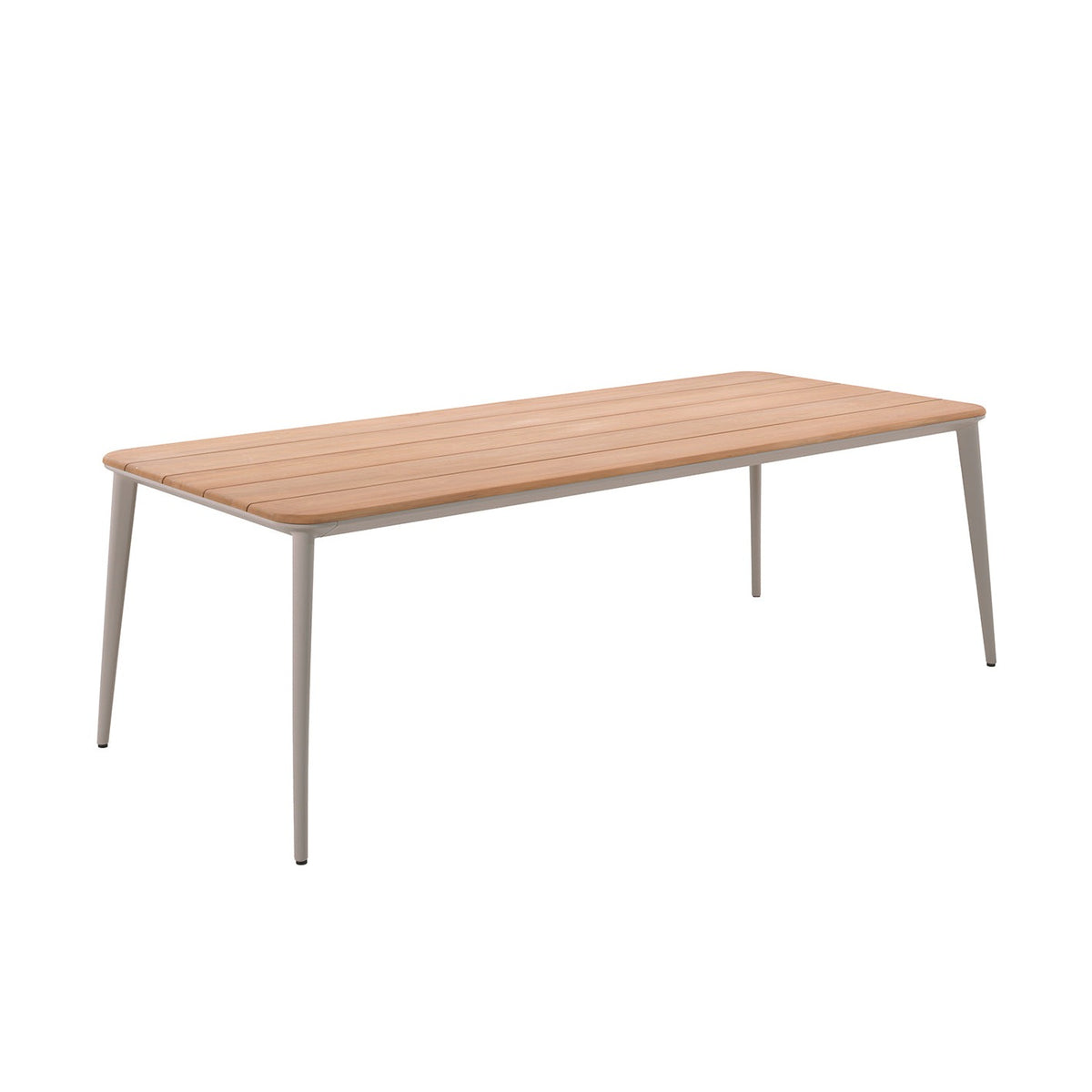 Table de jardin en alu linnen et teck - Style contemporain