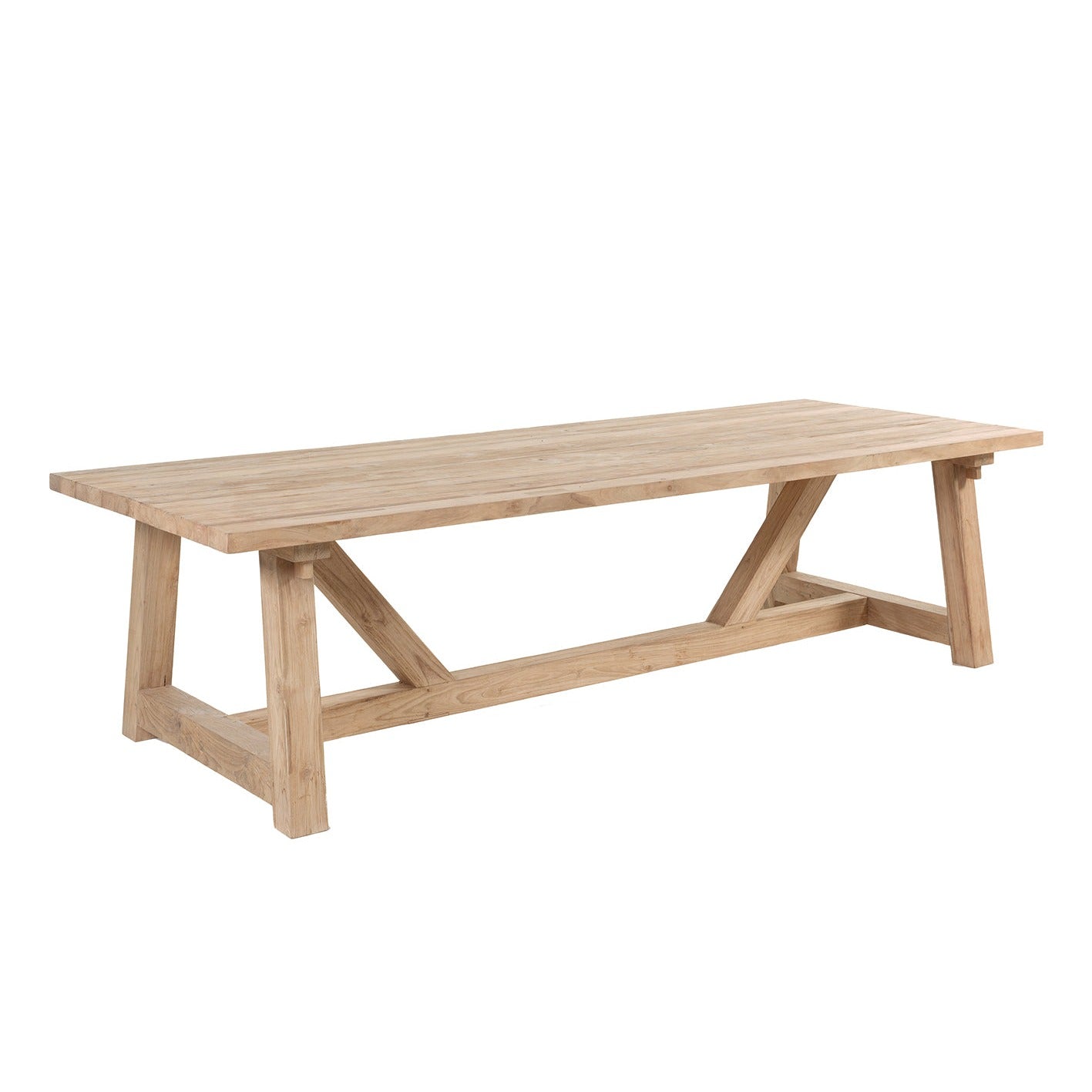 Table de jardin en teck recyclé - Élégance scandinave