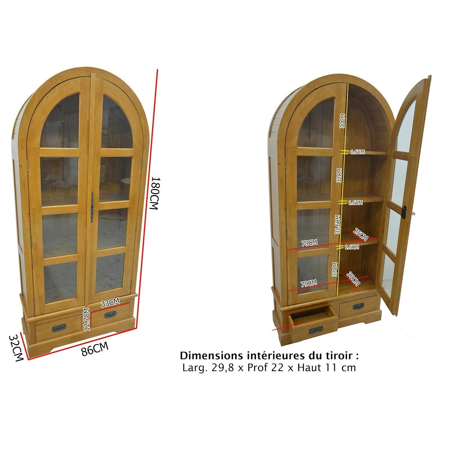 Bibliothèque Ogive Élégante en Bois Massif | LIGNART
