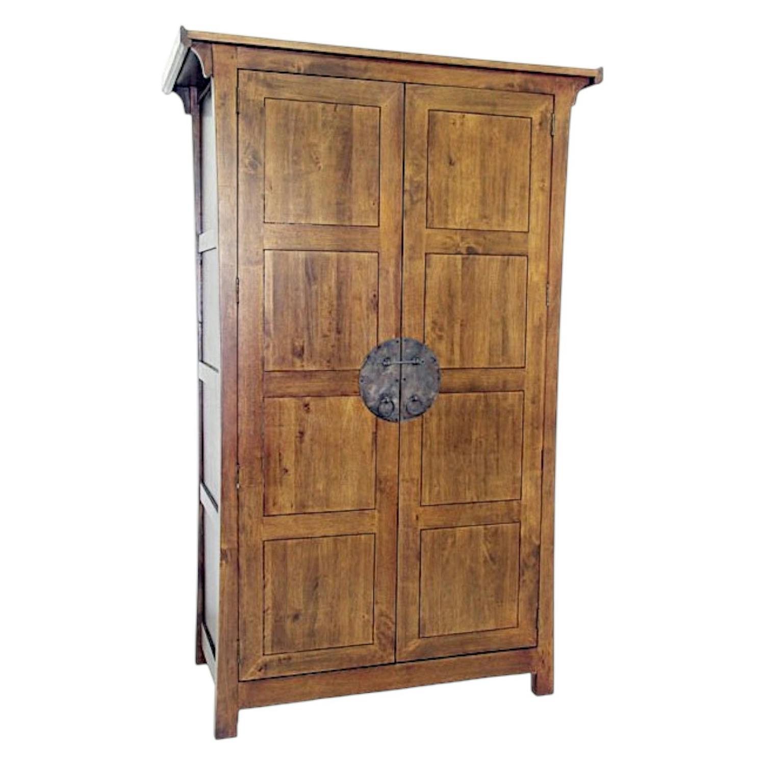 Armoire 2 portes avec penderie hévéa 125x60x196cm MAORI