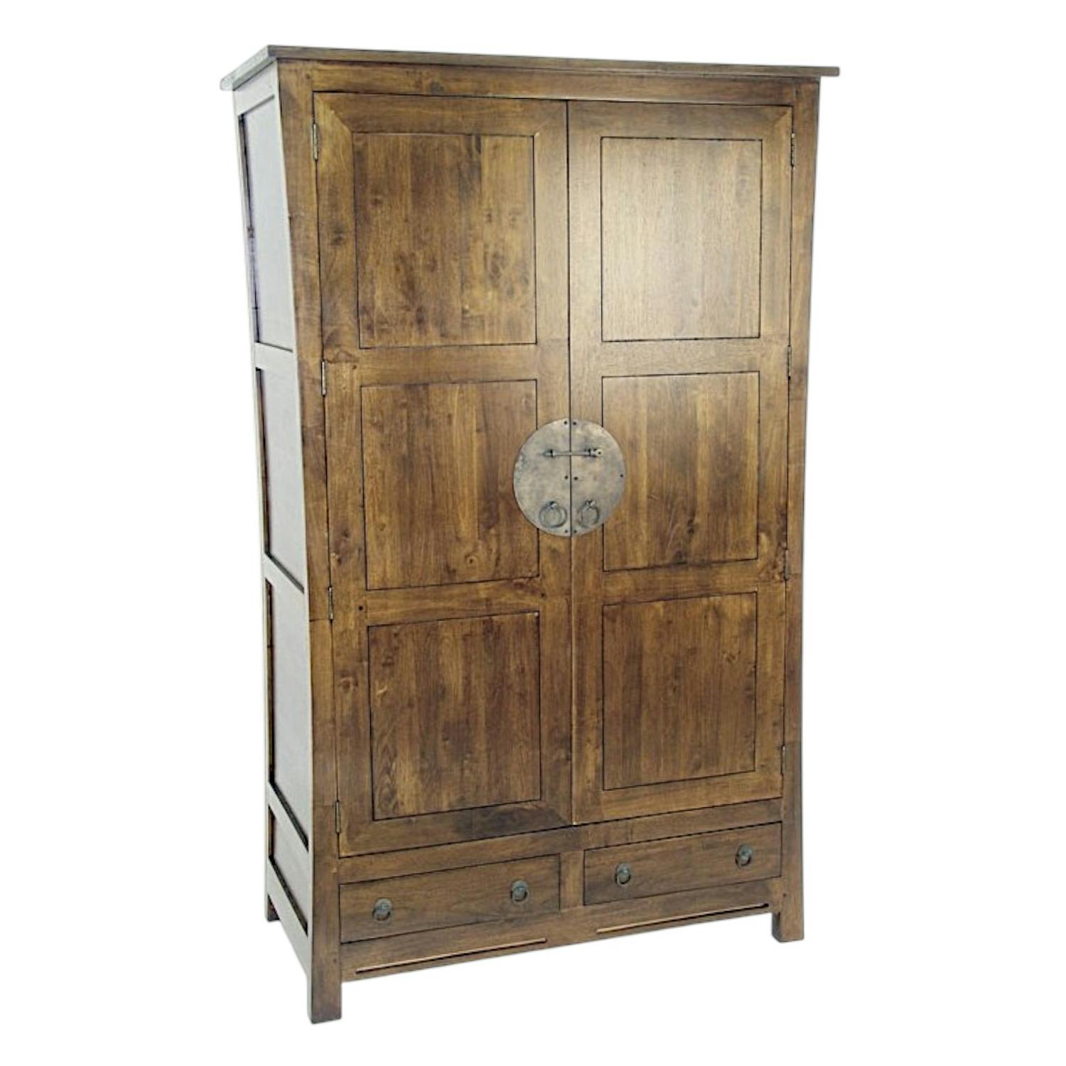 Armoire 2 portes hévéa 120x60x195cm MAORI