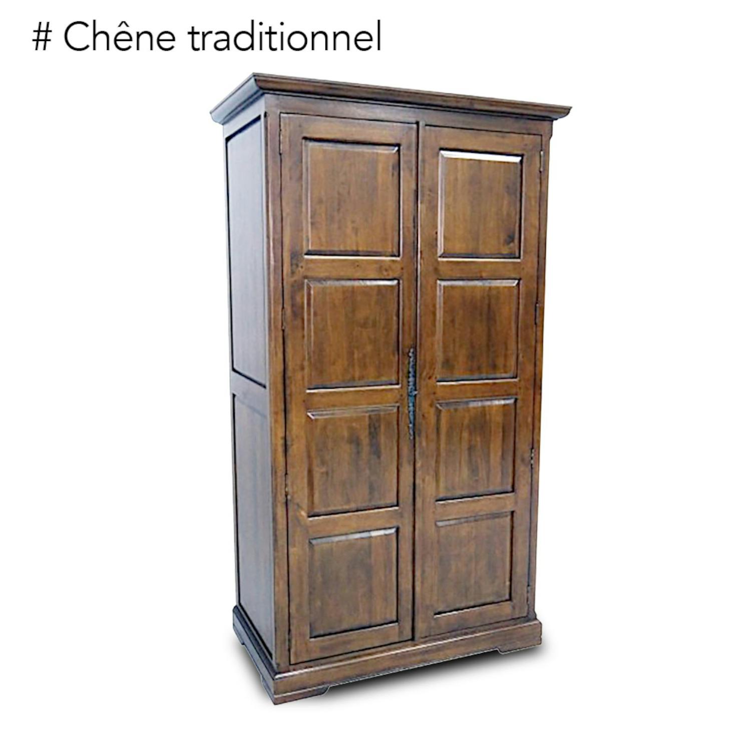 Armoire dressing 2 portes hévéa 110x62x195cm HELENA
