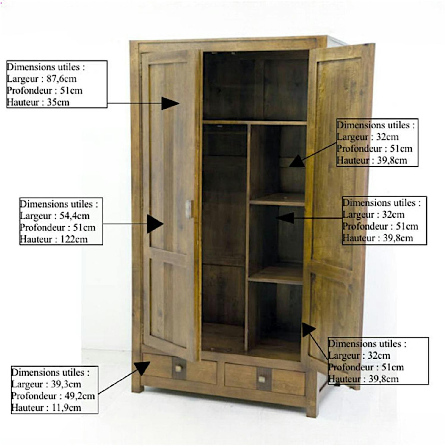 Armoire en hévéa - Style contemporain et raffiné