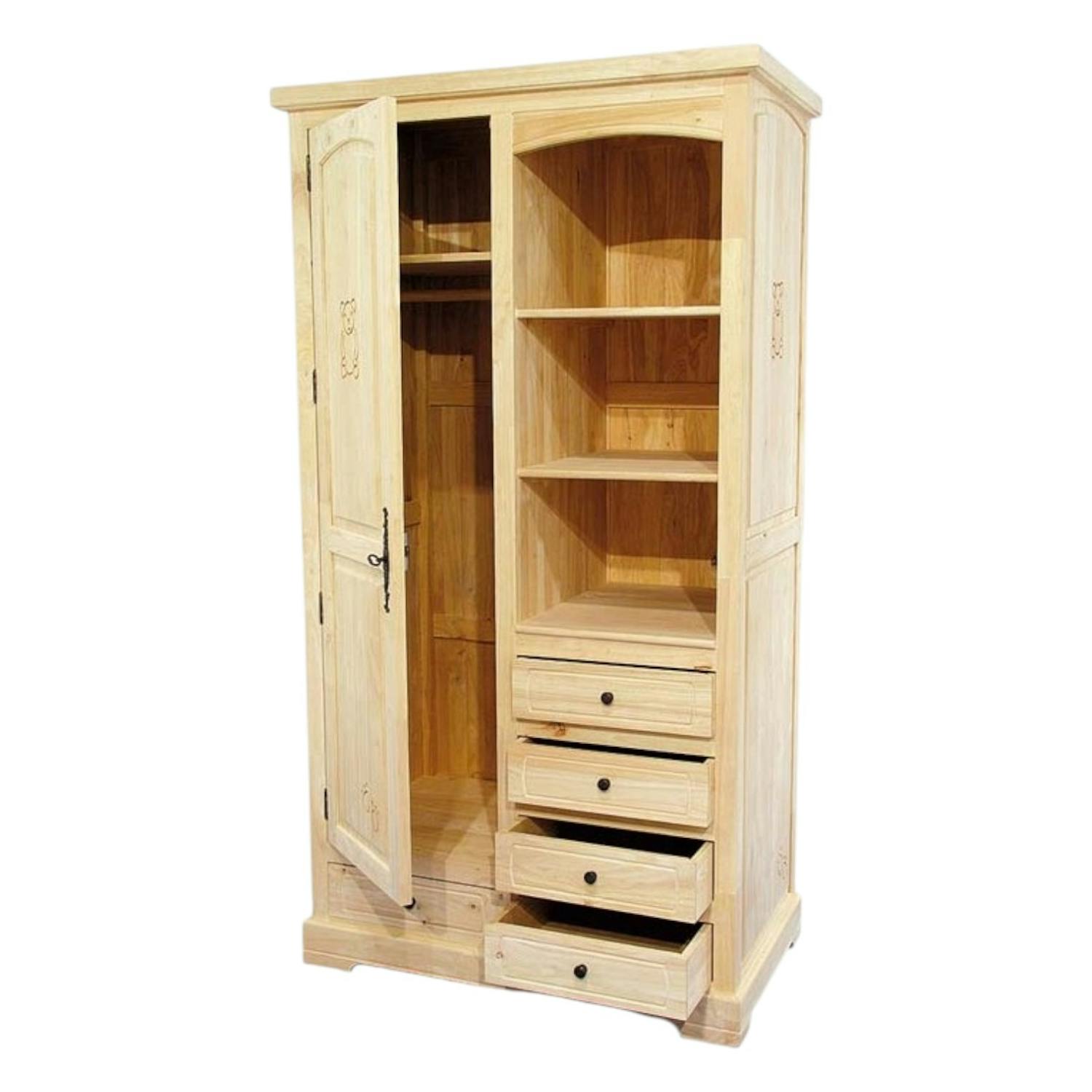 Armoire en hévéa massif - Style traditionnel