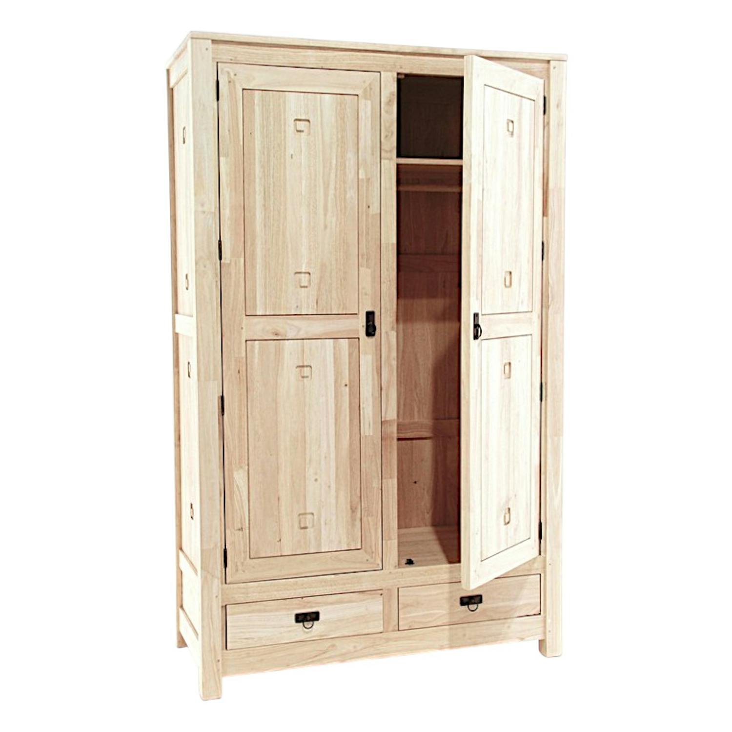 Armoire en hévéa finition blanche - Design exotique