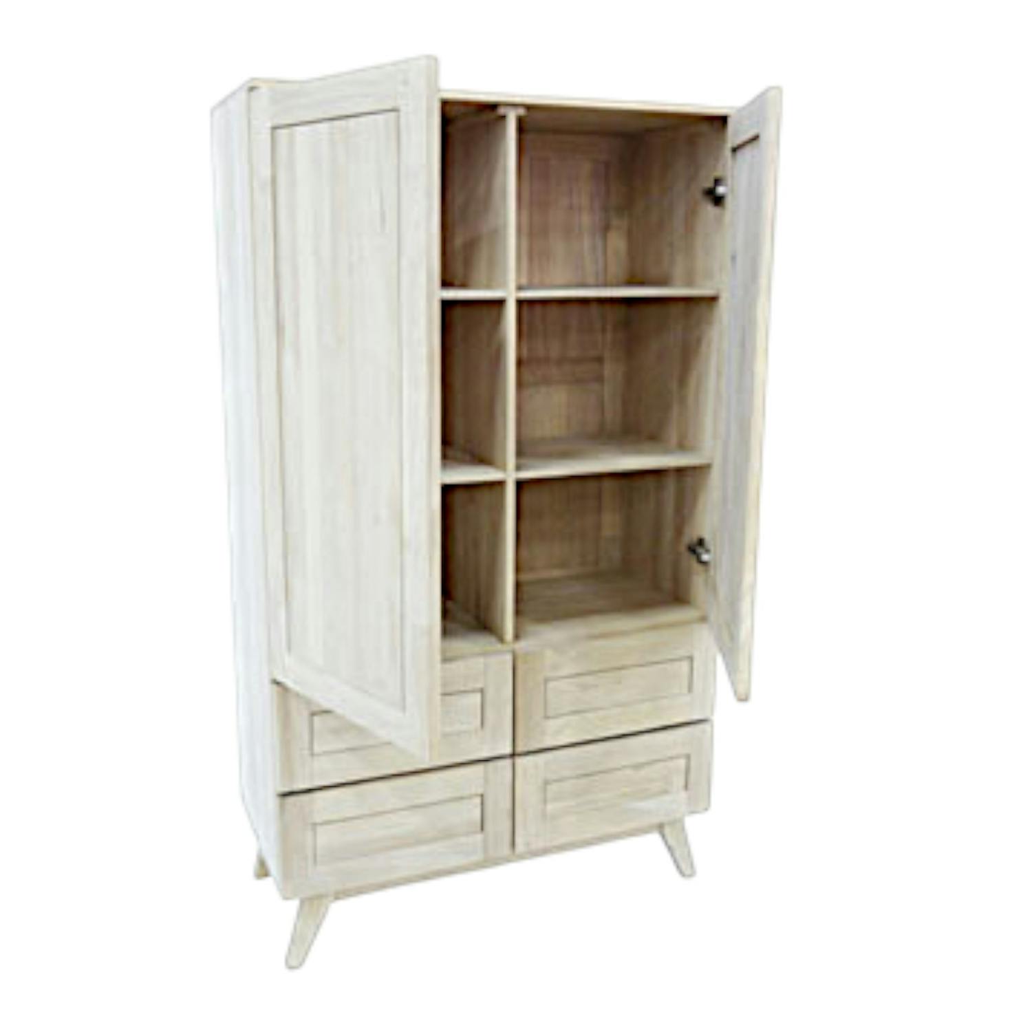Armoire Hévéa Scandinave - Style Rétro