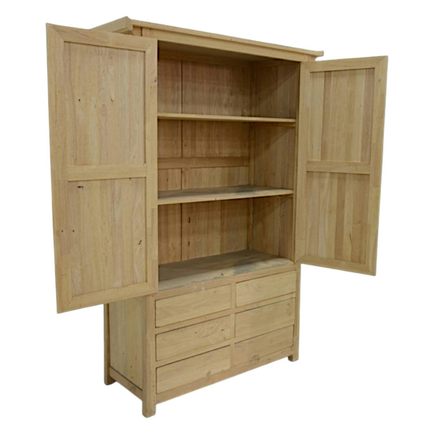 Armoire en hévéa - Finition blanche