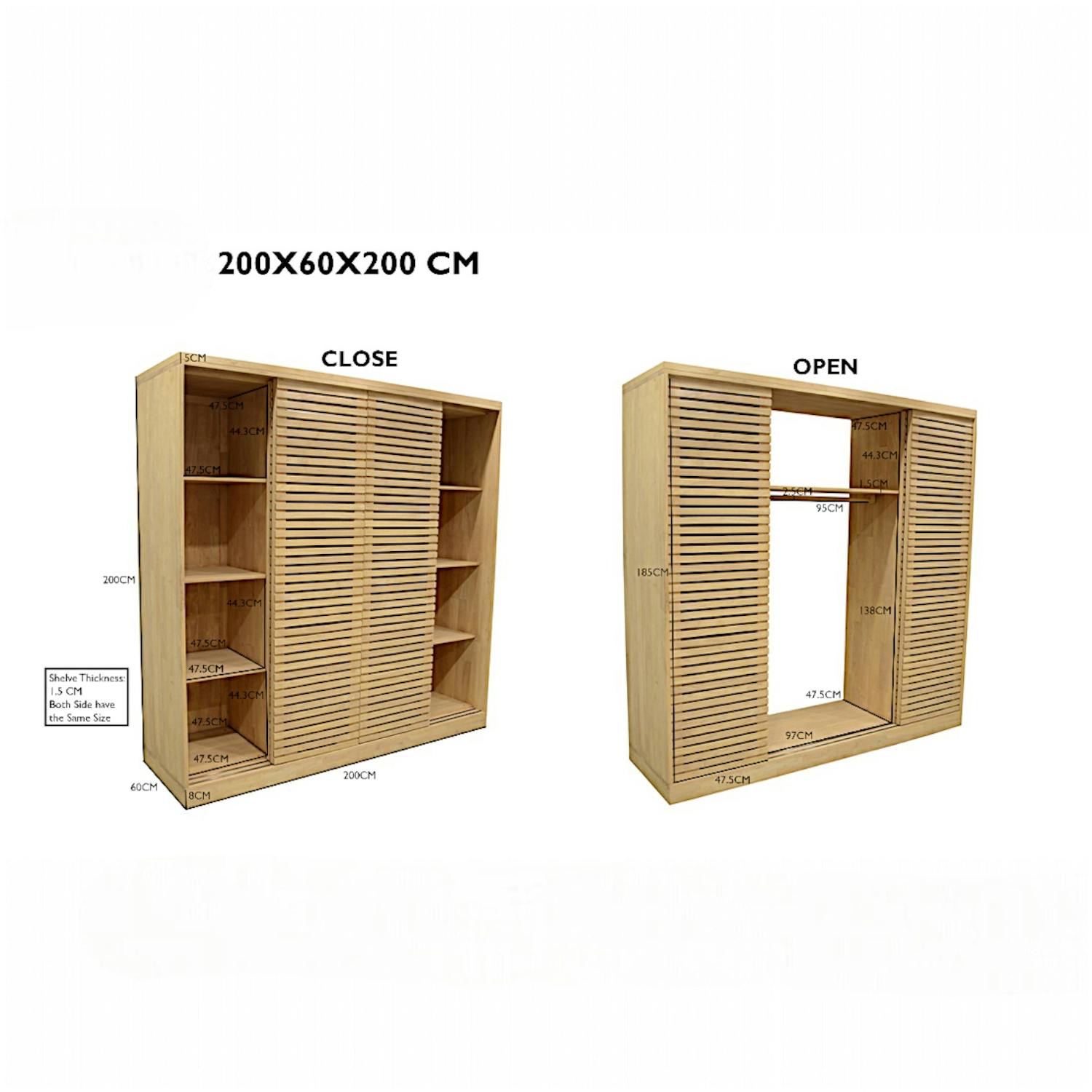 Armoire en hévéa massif - Style contemporain