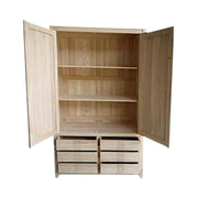 Hévéa Armoire en Hévéa Massif - Style Élégant