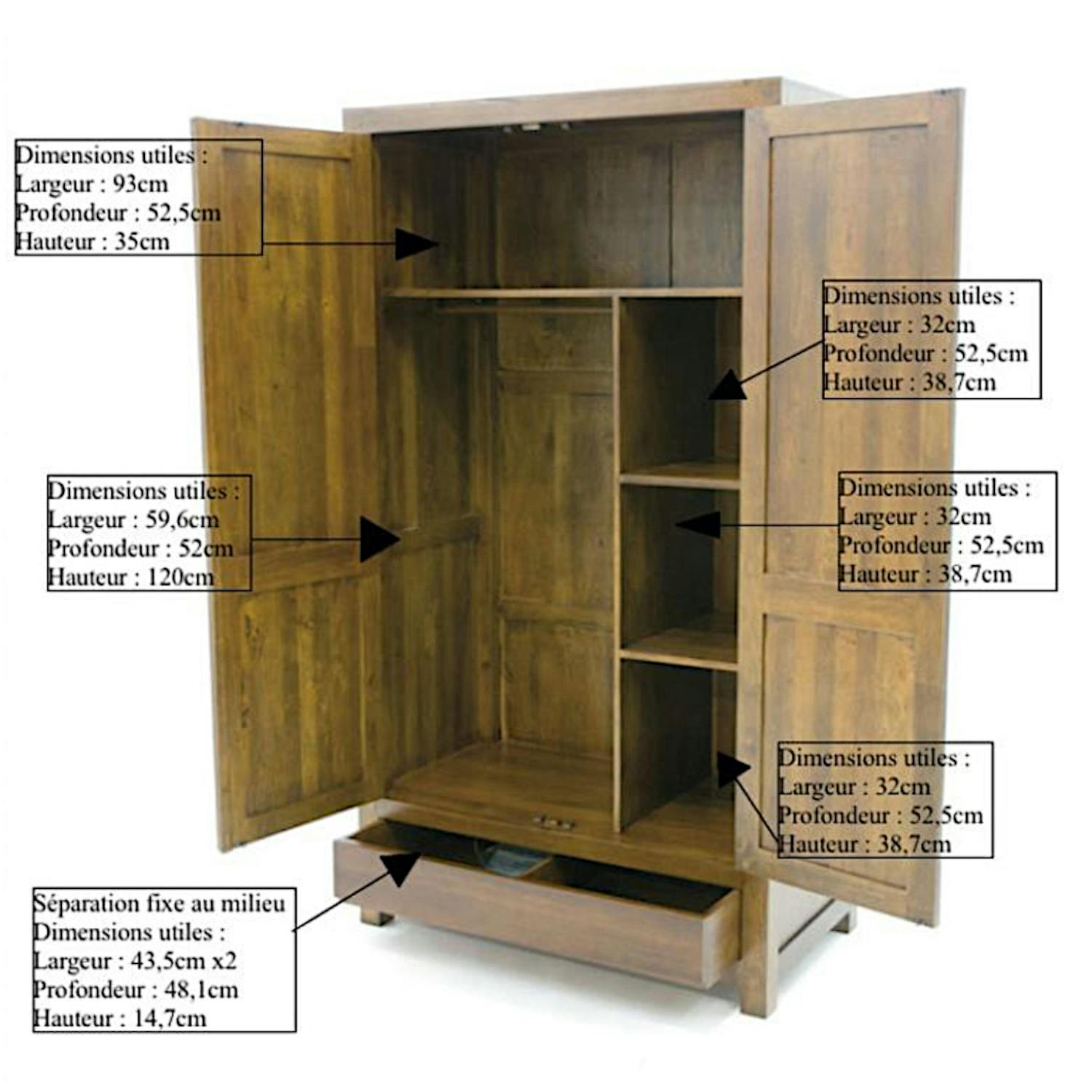 Armoire en hévéa - Style classique moderne